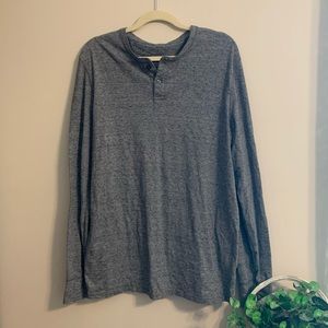 American Eagle Men’s Gray Henley | Large Tall